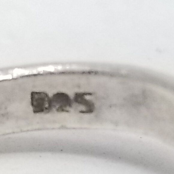 Vintage Sterling Silver Orange Oval Cabochon Stone Ring, Size 6 1/2 Band, Bezel - Picture 4 of 8